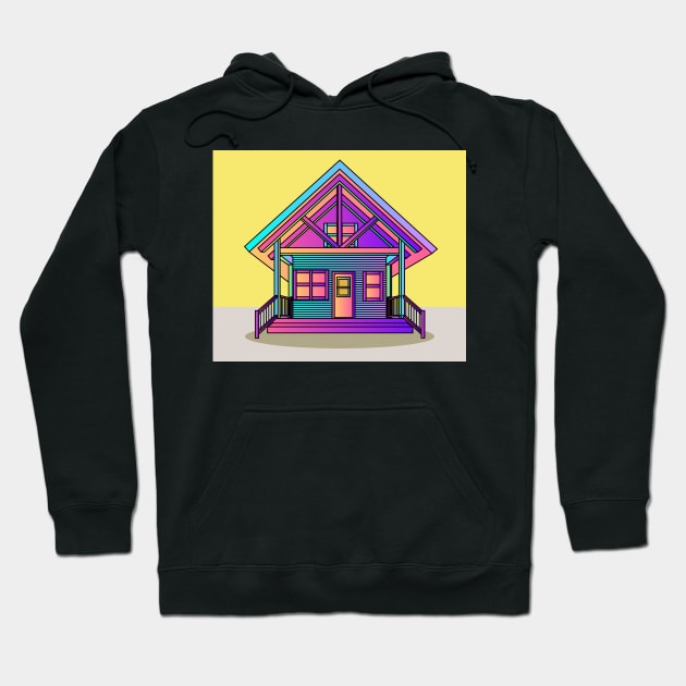 Illustration Dream House Villa Color Effects Hoodie by flofin